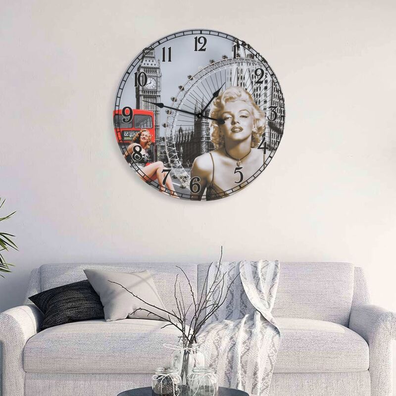 

Reloj de pared vintage Marilyn Monroe 60 cm - Multicolor