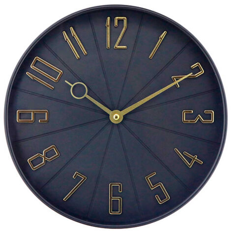 Reloj de Pared Vintage Negro/Dorado Ø27.3 cm Thinia Home