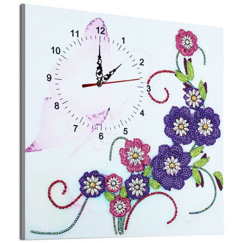 

Asupermall - Reloj de pintura de diamante 5D DIY con kit de movimiento de reloj bordado de diamantes en forma especial decoracion del hogar, 4 #