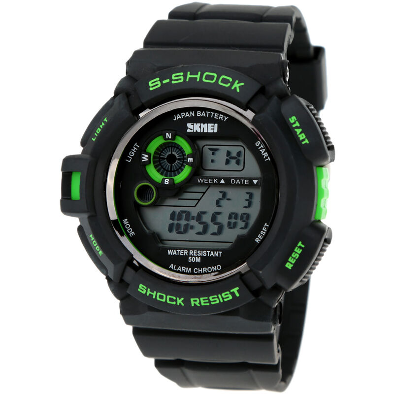 

Reloj deportivo multifuncion SKMEI S-SHOCK de alta calidad con correa de silicona resistente al agua para exteriores para hombres y mujeres