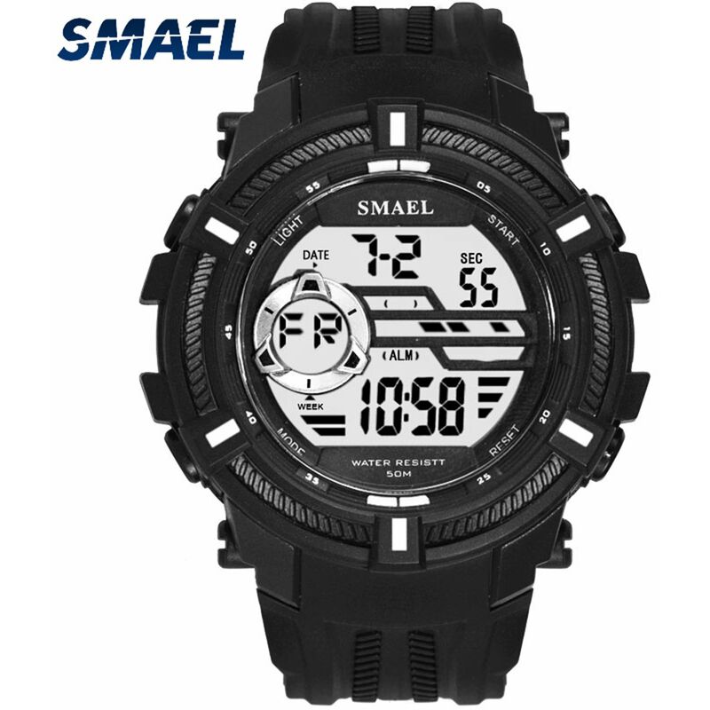 

Reloj deportivo multifuncional SMAEL 1616 para hombre, reloj de pulsera digital electronico resistente al agua de 50 M con pantalla de alarma /