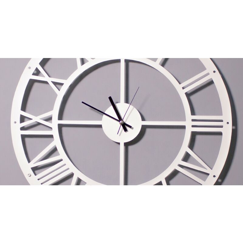 

Reloj Desde la pared - Montado en la pared, estanteria de libros - con estantes - Blanco en Metal, 50 x 0,16 x 50 cm