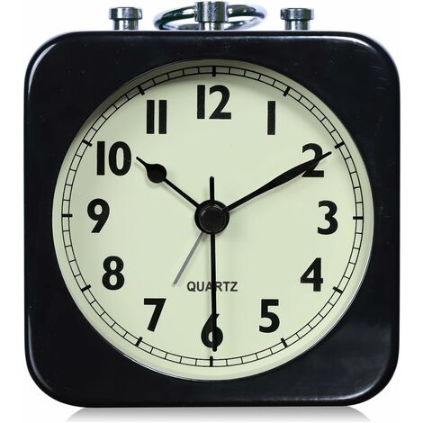 Reloj Retro de mesa con tapa automática, Calendario sin tictac