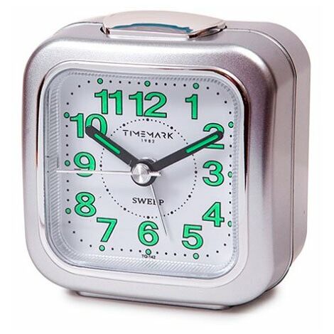 Reloj-Despertador Analógico Timemark Plateado (7.5 x 8 x 4.5 cm)