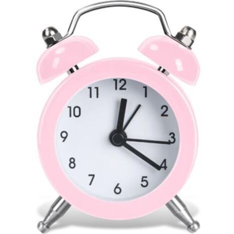 Reloj despertador analógico vintage silencioso: mini reloj despertador retro a pilas con alarma potente para mesita de noche, dormitorio, sala de estar o cocina.