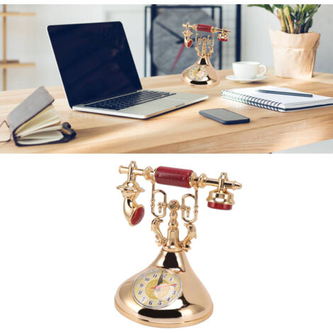 Reloj despertador antiguo, teléfono de mesa decorativo YF0202