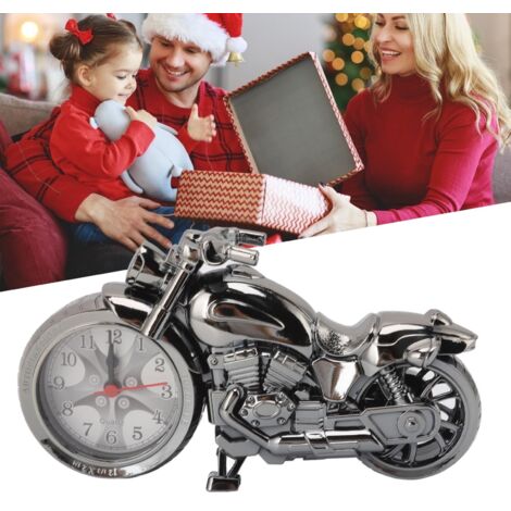Reloj despertador con forma de motocicleta vintage, réplica del modelo 168B Gold – Plástico, 21,5 cm – Regalo práctico para niños y decoración de oficina.