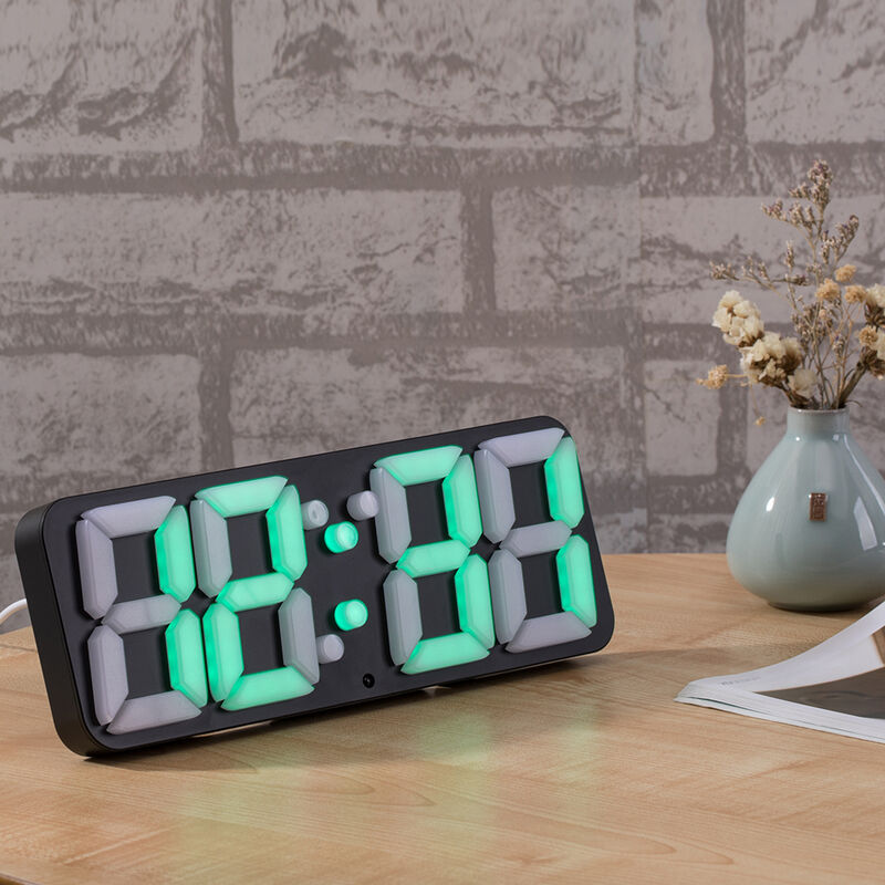 

Reloj despertador con termometro LED RGB digital remoto inalambrico 3D