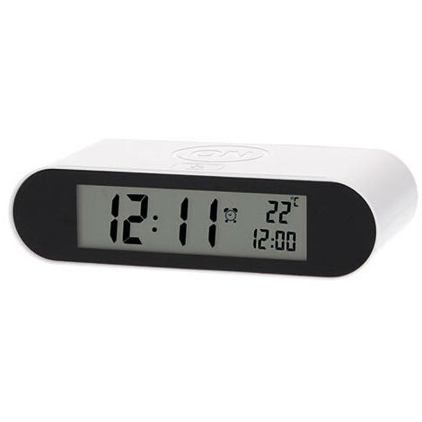Hama, Reloj digital con radio, (radio despertador digital, iluminación  LED, función reloj, fecha, temperatura y humedad, función alarma) Blanco