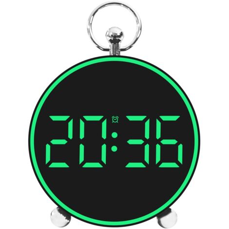 Reloj despertador digital colorido con pantalla grande de 11,2 cm, indicador de temperatura y fecha, reloj de mesa, alarma electrónica LED (verde).