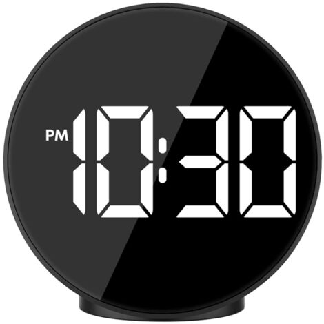 Reloj despertador digital LED con pantalla grande, visualización de hora y temperatura (°C/°F), 3 niveles de brillo, alarma activada por voz para dormitorio, oficina, hotel.