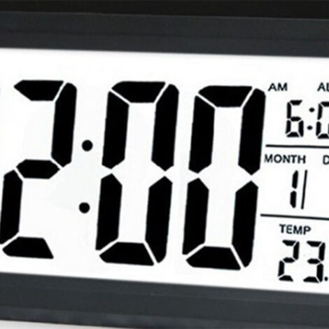 Reloj despertador digital LED recargable con termómetro para niños y estudiantes, modelo de plástico negro, tamaño 13,6 x 7 x 4,6 cm.