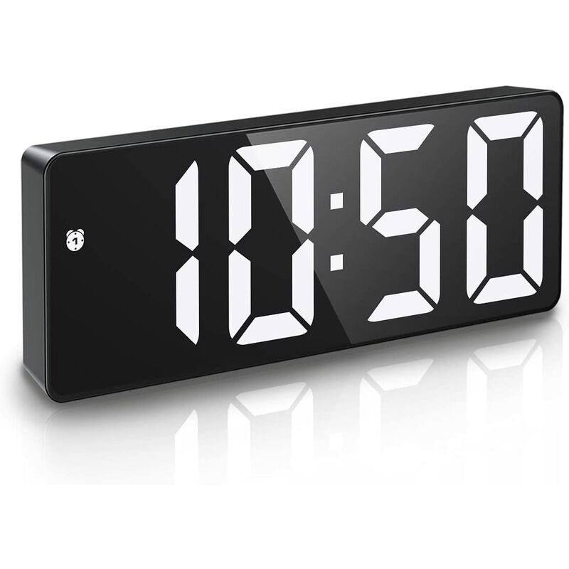 

Reloj despertador digital LED Reloj despertador Pantalla grande Reloj de habitación Pantalla de reloj de escritorio Brillo ajustable Control de voz