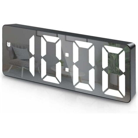 Reloj despertador digital, reloj LED, con pantalla de temperatura, brillo ajustable.