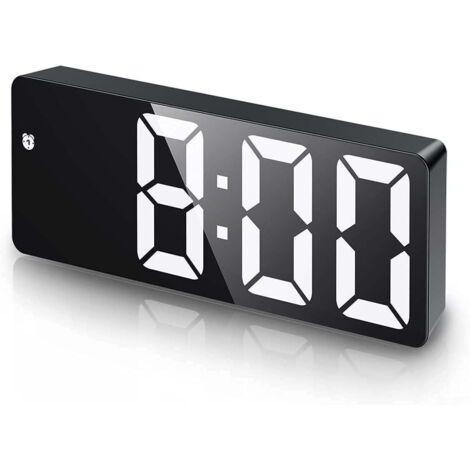Reloj despertador digital, reloj LED, con pantalla de temperatura, brillo ajustable
