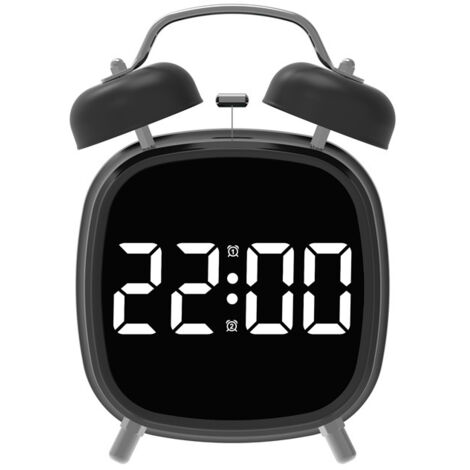 Reloj despertador LED, reloj despertador multifuncional, reloj despertador digital, para uso doméstico, alto volumen - Tira de LED blanca, carcasa negra