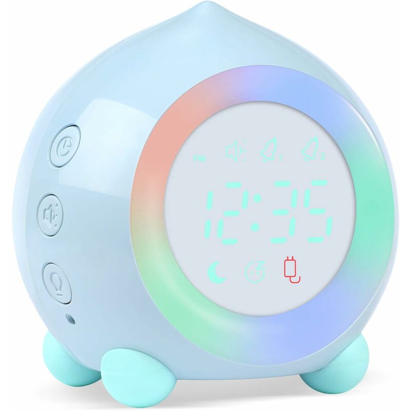 

Reloj despertador Niño Luminoso LED Lámpara digital Reloj despertador Luz nocturna Niña Niños Día Noche Niño Volumen Snooze ajustable Reloj