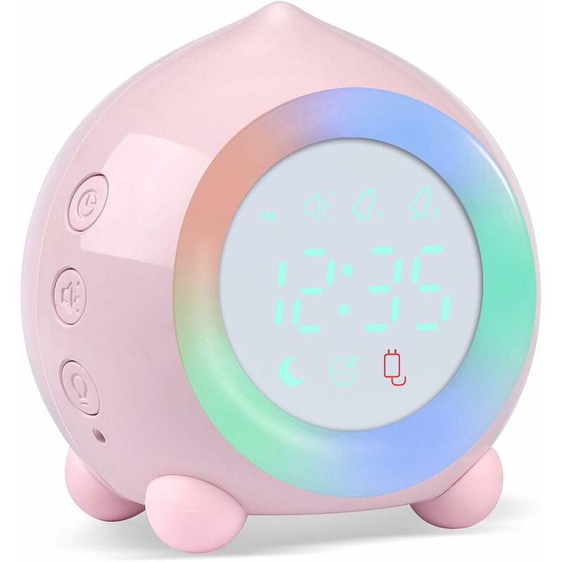 

Reloj despertador Niño Luminoso LED Lámpara digital Reloj despertador Luz nocturna Niña Niños Día Noche Niño Volumen Snooze ajustable Reloj