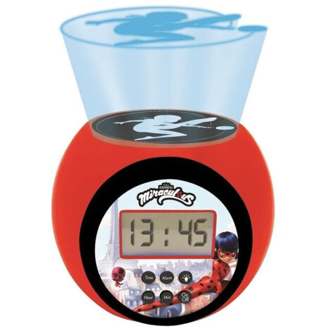 Reloj despertador proyector Miraculous con temporizador