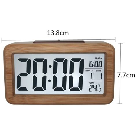 Reloj despertador, radio despertador matutino, reloj despertador retro de madera, elegante reloj despertador inteligente de madera maciza, reloj despertador electrónico, reloj despertador de madera ma