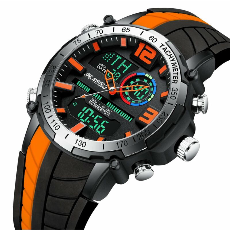 

Reloj digital analogico para hombre Reloj deportivo al aire libre para hombre Relojes de pulsera impermeables 3ATM con correa de silicona Alarma de