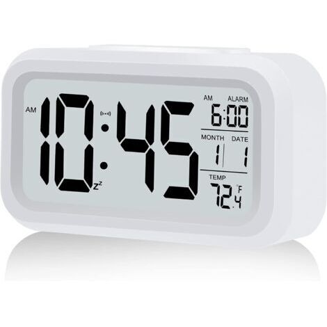Reloj Digital BEBUSINGOTO, Alimentado por Batería (Blanco)