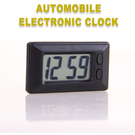 Reloj digital grande para coche, Pantalla LCD portátil con fecha y hora, tablero con función de calendario, alimentación por batería