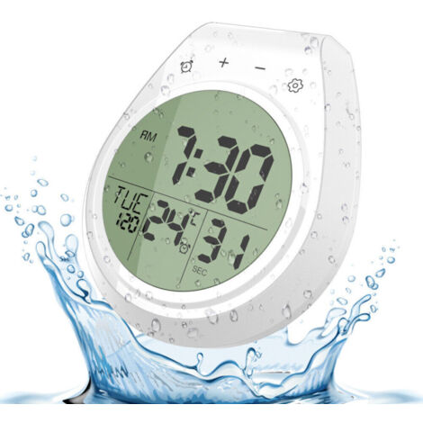 Reloj digital impermeable para la ducha, temporizador para el baño, reloj digital de pared para la cocina.