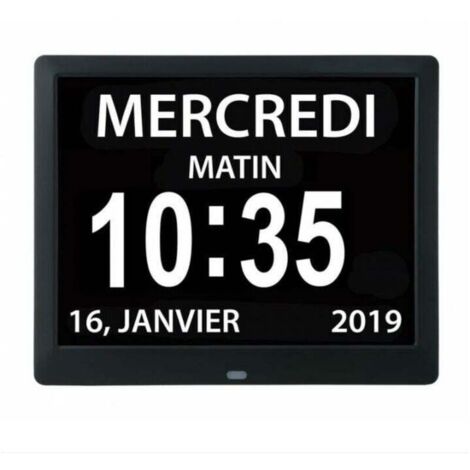 Reloj digital LaBlanc de 7 pulgadas con calendario, fecha y hora, reloj para padres con Alzheimer, recordatorio de medicación para abuelos e hijos, negro, 204 x 143 x 24 mm