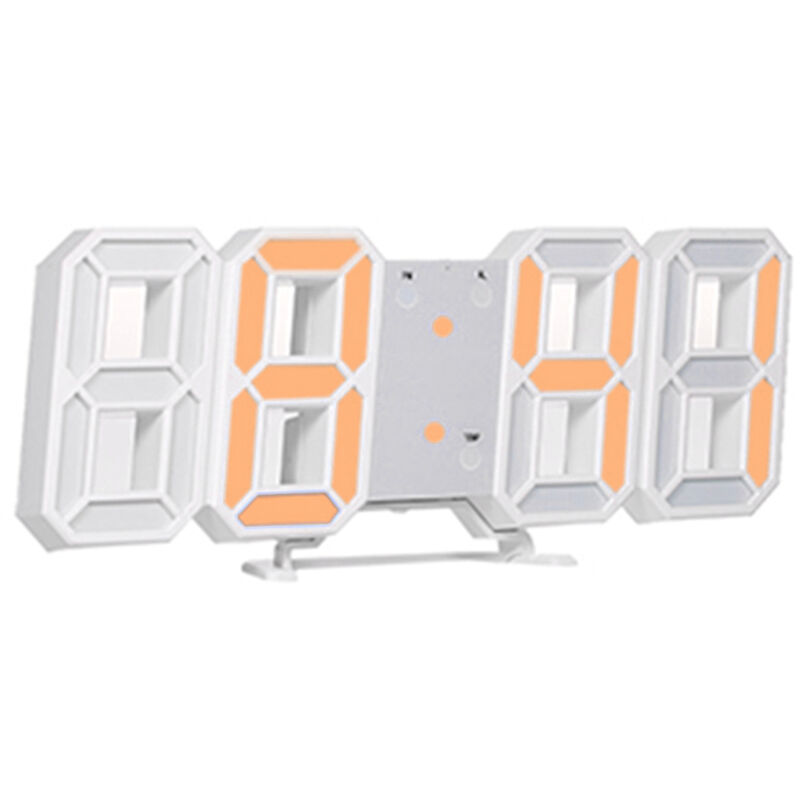 

Reloj digital LED 3D, reloj de mesa electronico, reloj despertador,Pantalla naranja concha blanca