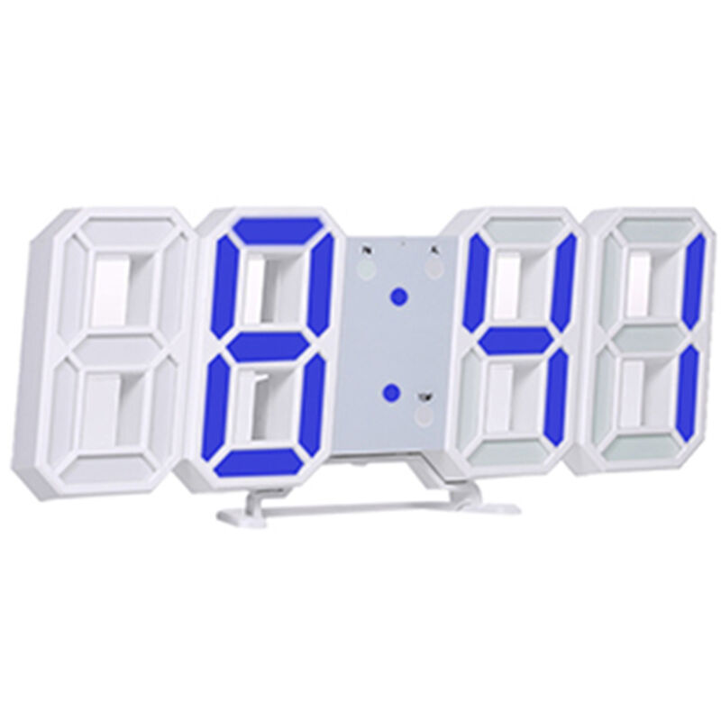 

Reloj digital LED 3D, reloj de mesa electronico, reloj despertador,Pantalla azul concha blanca