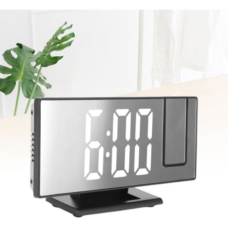 [Reloj digital] [LED] [con pantalla de espejo y proyección] [Giratorio 180°, función de atenuación automática, función de alarma]