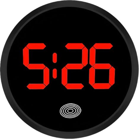 Reloj digital para salpicadero de vehículo, reloj para coche, pantalla LED de hora, reloj táctil para coche, se puede pegar en el salpicadero con luces negras y rojas.