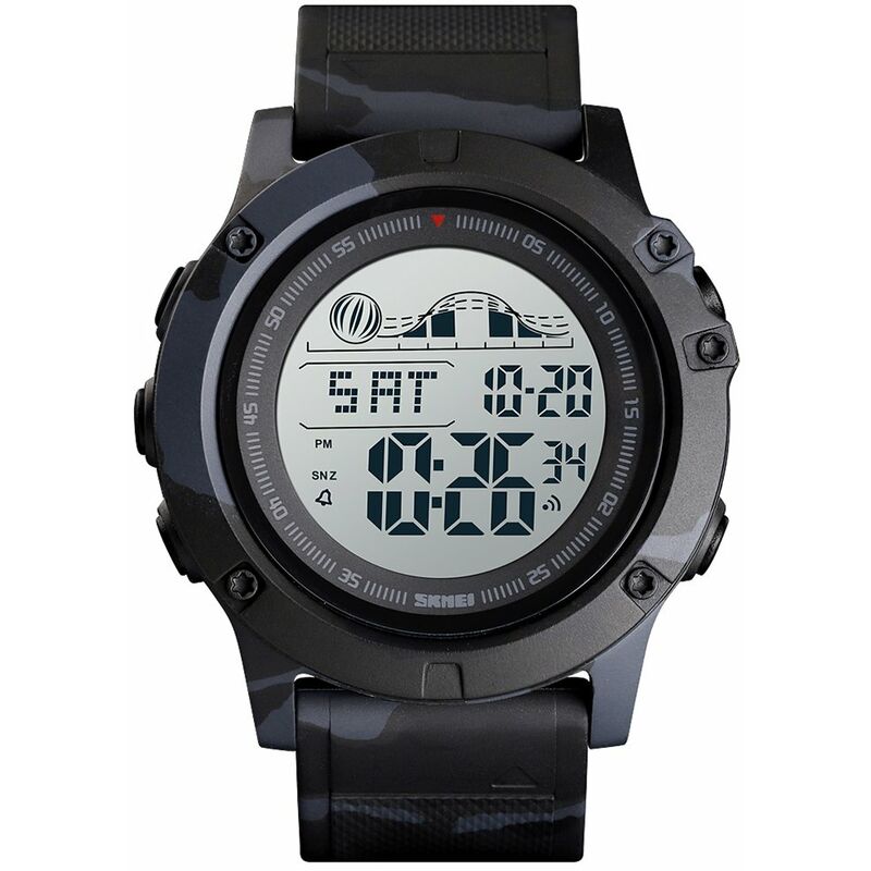 

Reloj digital 1476 para hombre, cronografo resistente al agua, alarma, fecha, semana, visualizacion, reloj de pulsera masculino de 5 ATM,Camuflaje