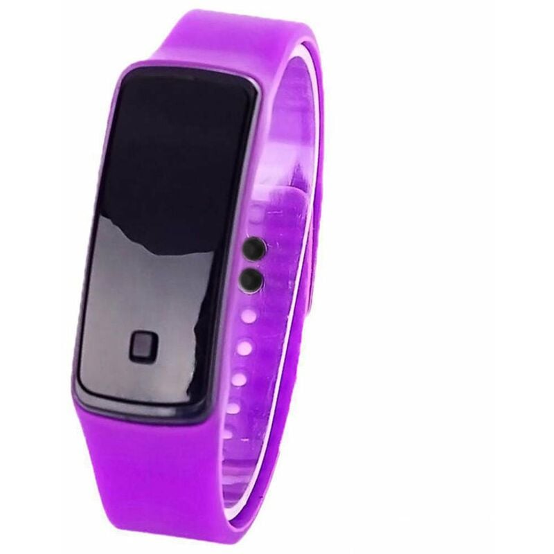 

Reloj electronico deportivo para estudiantes, reloj LED de silicona LED, purpura