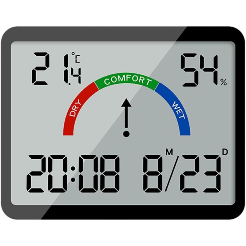 Reloj electrónico digital montado en la pared LCD pequeño reloj despertador multifuncional temperatura reloj electrónico negro