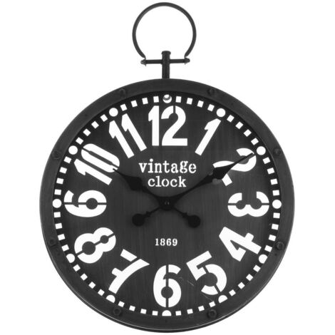 Reloj 'Gousset' negro - metal D. 45 cm - Atmosphera créateur d'intérieur