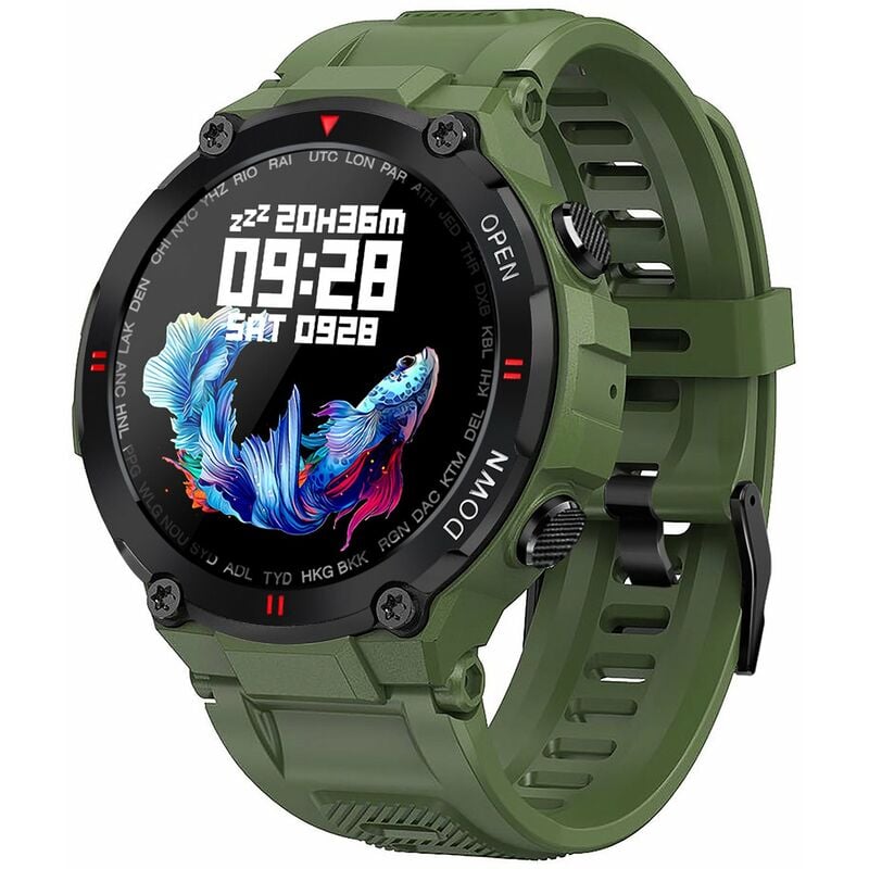 

Reloj inteligente MAX6 con llamada BT Pantalla IPS de 1,28 pulgadas BT4.0 + 5.0 Monitor de actividad fisica Sueno / Frecuencia cardiaca / Monitor de