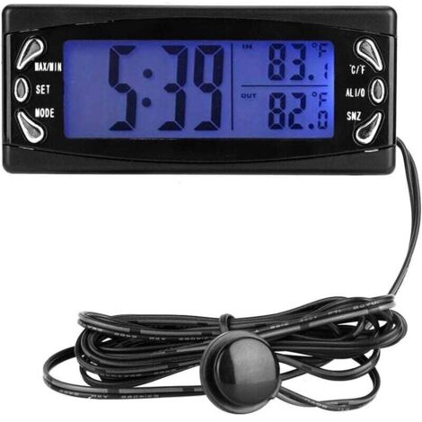 Reloj LCD AIPERQ, termómetro digital para coche, termómetro de 12 V para coche o RV