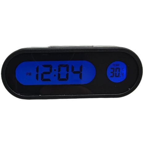 Reloj LED para coche con reloj electrónico y termómetro - Negro - Sala de estar - Rectangular