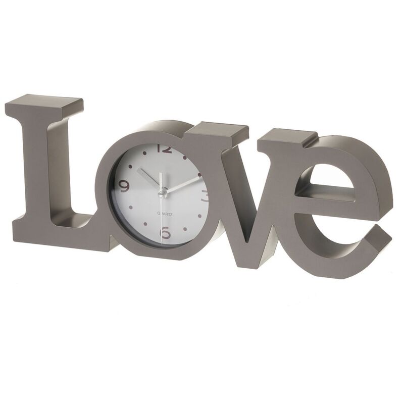 

Reloj Love plateado mate de plástico de 39x14cm