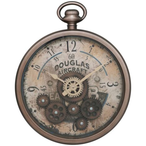 Reloj marrón Awa D27cm - Atmosphera créateur d'intérieur