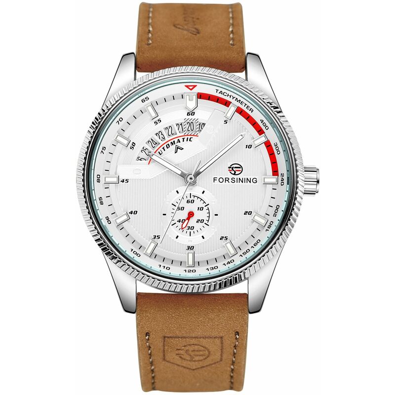 

Reloj mecanico con correa de cuero Reloj de pulsera automatico 3ATM para hombres y ninos,A7