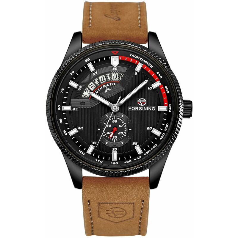 

Reloj mecanico con correa de cuero Reloj de pulsera automatico 3ATM para hombres y ninos,A1