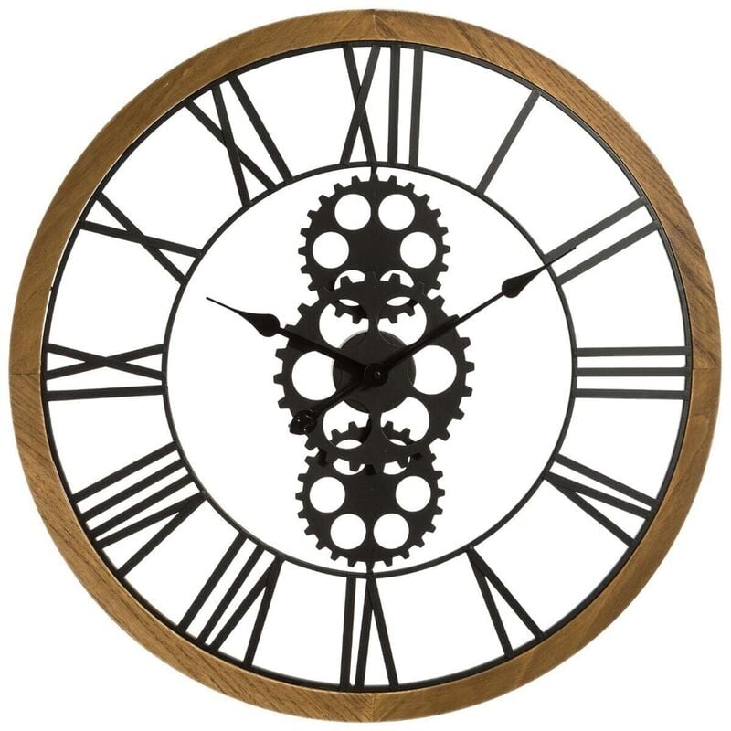 

Reloj mecánico retro en metal y madera
