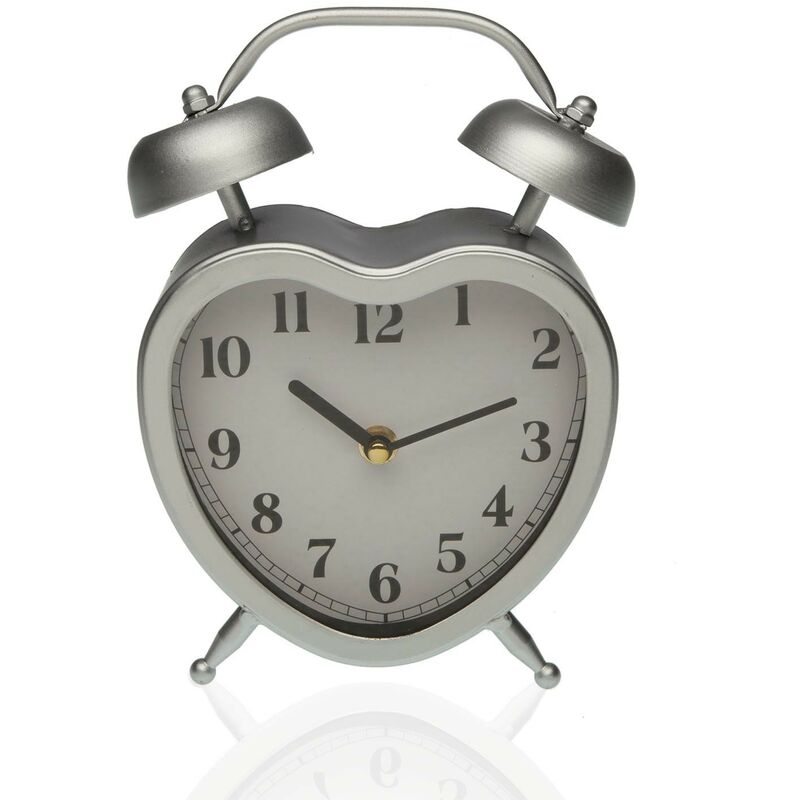 

Reloj Mesa Corazon Plata