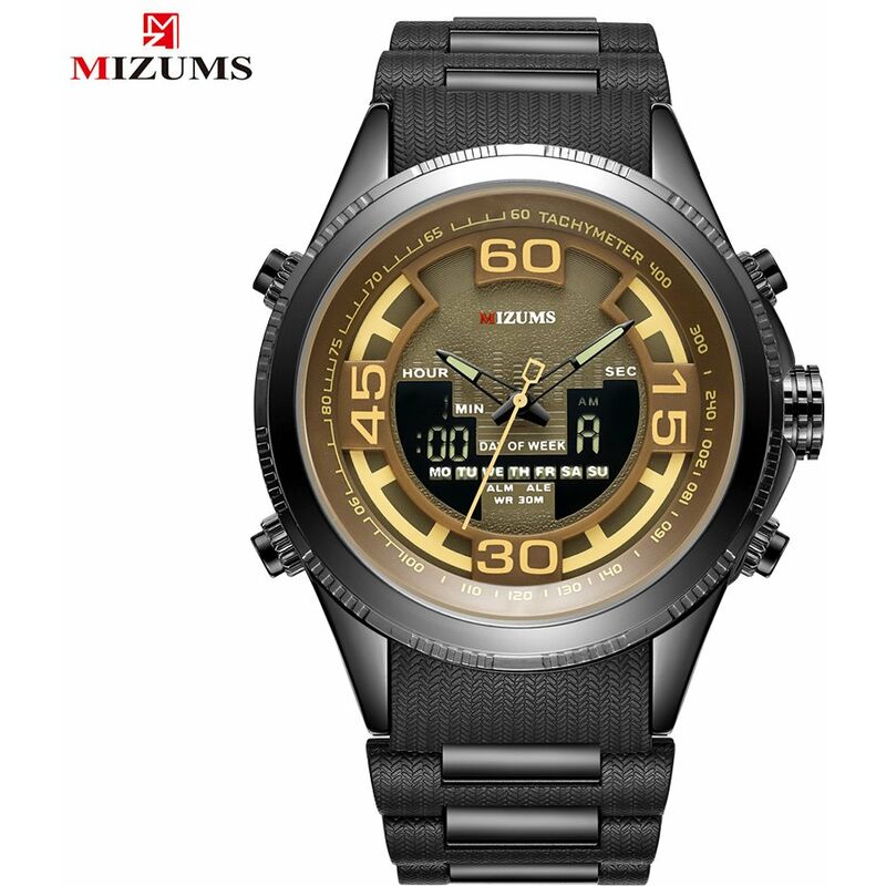 

Reloj para hombre, caja de aleacion de moda, reloj analogico digital de doble movimiento, reloj de pulsera deportivo de cuarzo resistente al