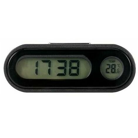 Reloj para automóvil, reloj digital para automóvil con termómetro, mini reloj para tablero de automóvil (reloj digital para automóvil)