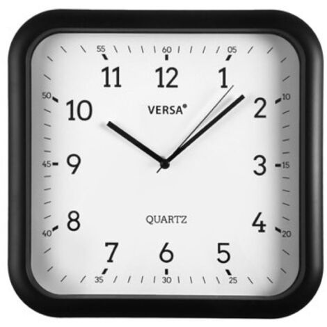 Reloj pared cuadrado 30 x 30 negro versa