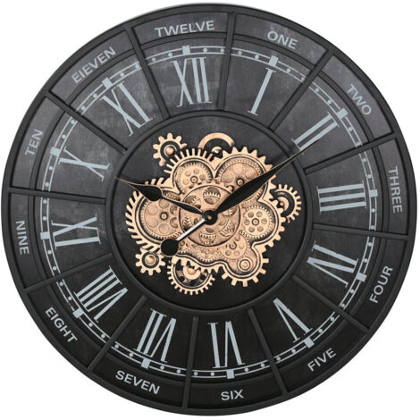 Reloj Pared Hierro 75X7X75 Movimiento Envejecido